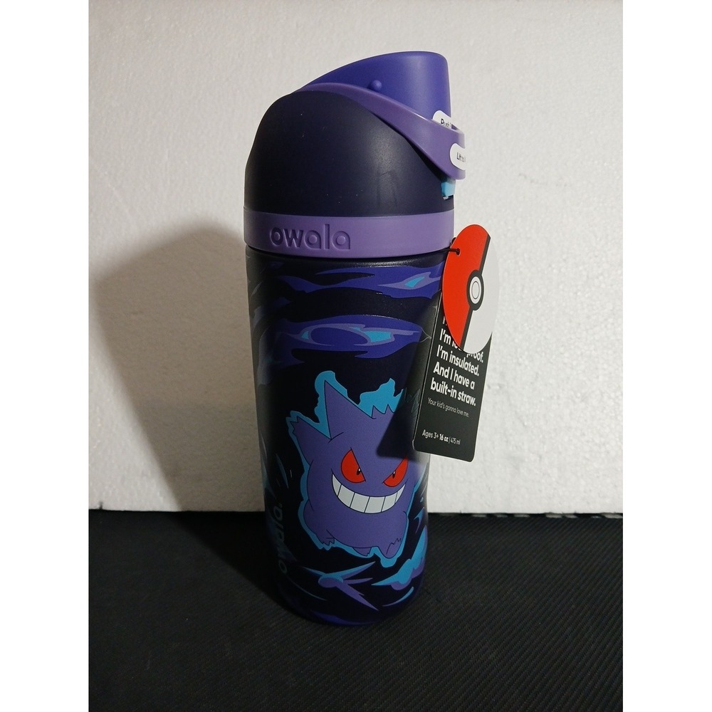 Pokemon x Owala FreeSip Gengar 16 fl oz Insulated Stainless Water Bottle